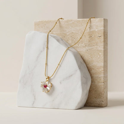 To My Beautiful Wife - Transparent Glass Heart Necklace