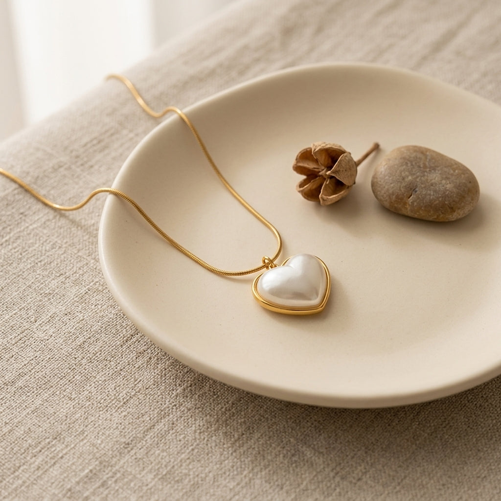 To My Beautiful Wife - White Heart Necklace