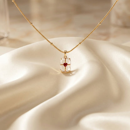 To My Beautiful Wife - Glass Heart Necklace
