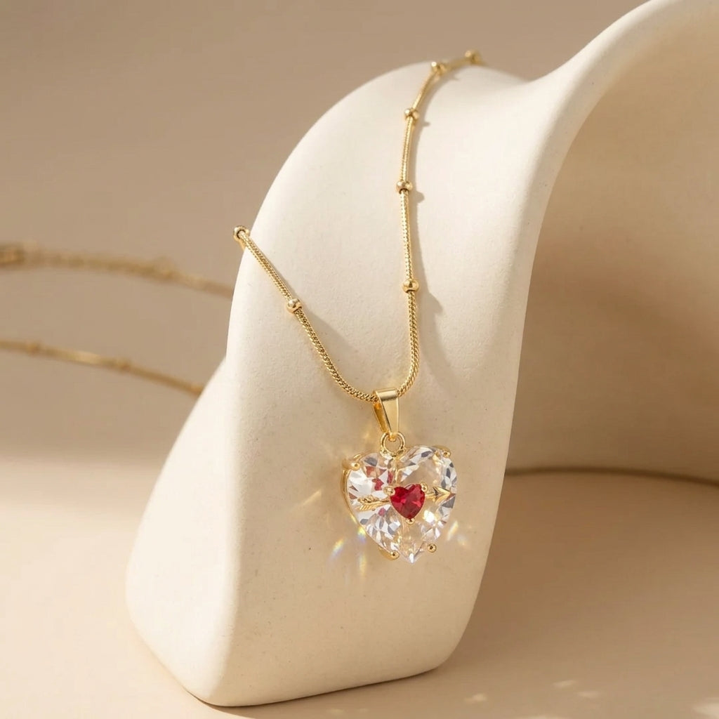 To My Beautiful Wife - Transparent Glass Heart Necklace