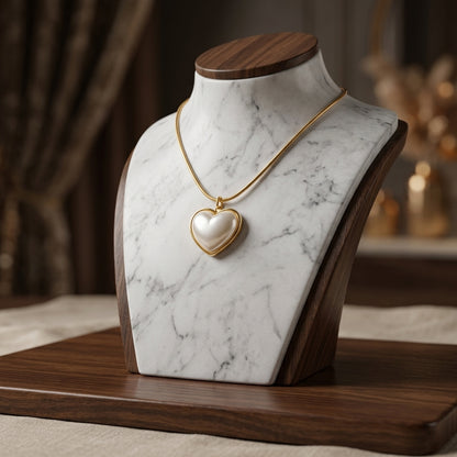 To My Beautiful Wife - White Heart Necklace