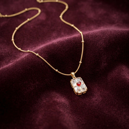 To My Beautiful Wife - Glass Heart Necklace