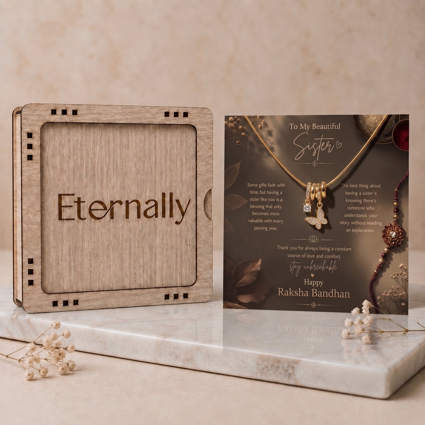 To My Beautiful Sister - Butterfly Necklace