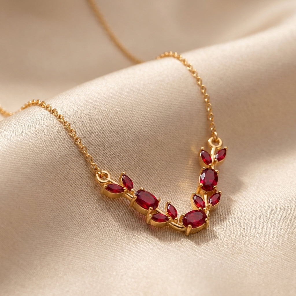 To My Daughter - Red Stone Necklace