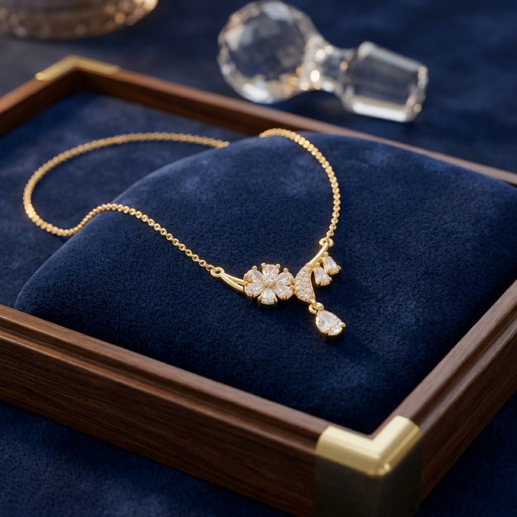 To My Beautiful Wife - Golden Blossom Necklace