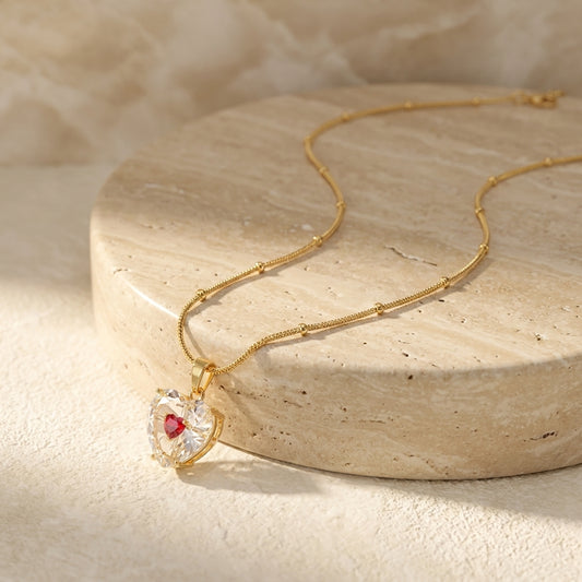 To My Beautiful Wife - Transparent Glass Heart Necklace