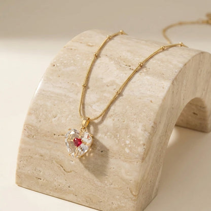 To My Beautiful Wife - Transparent Glass Heart Necklace