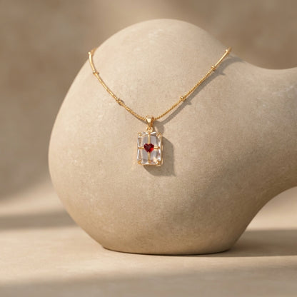 To My Beautiful Wife - Glass Heart Necklace