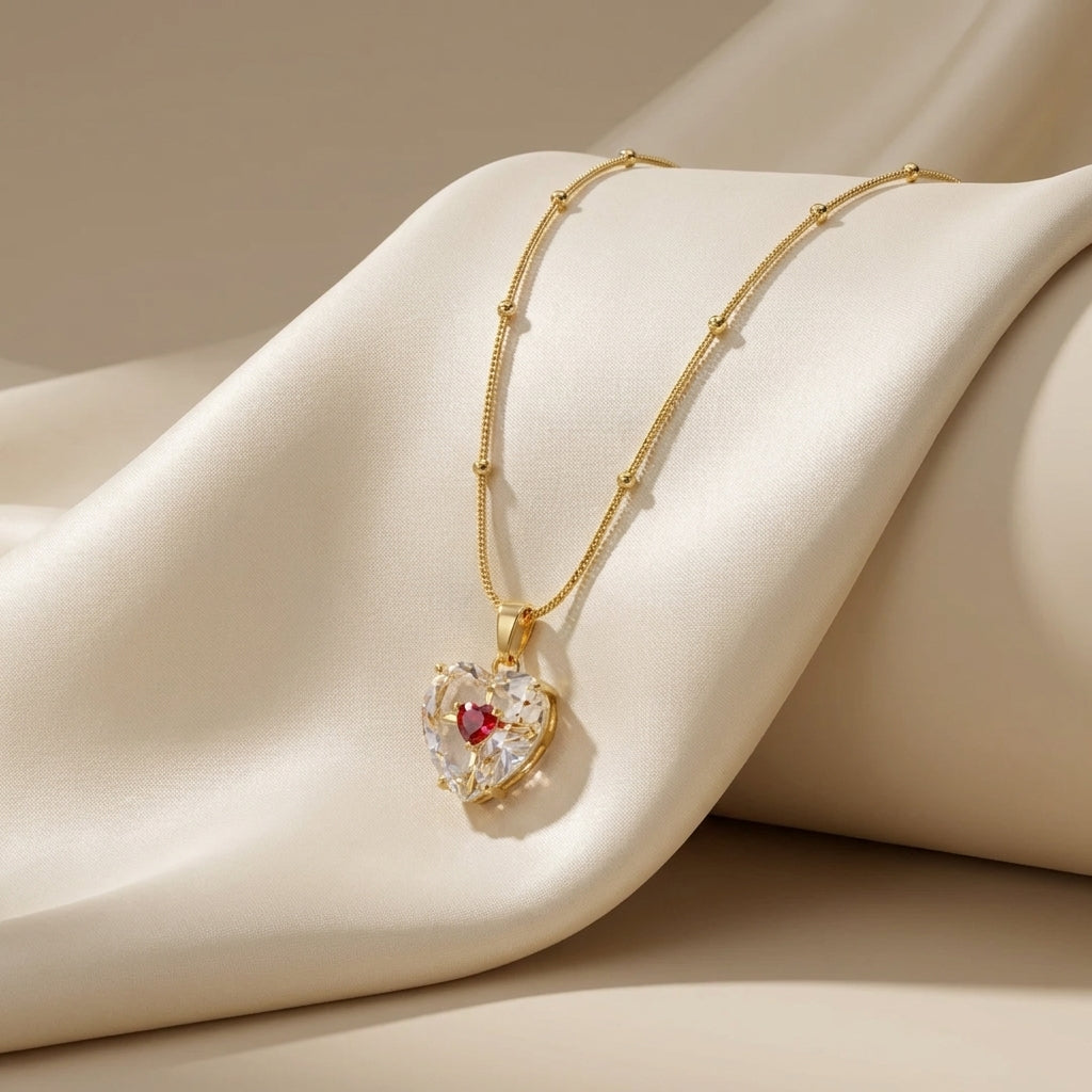 To My Beautiful Wife - Transparent Glass Heart Necklace