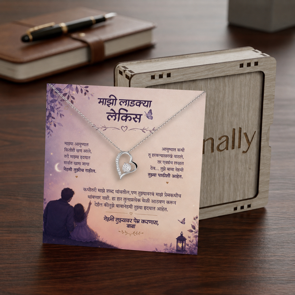 To My Daughter – Forever Love Necklace - Marathi