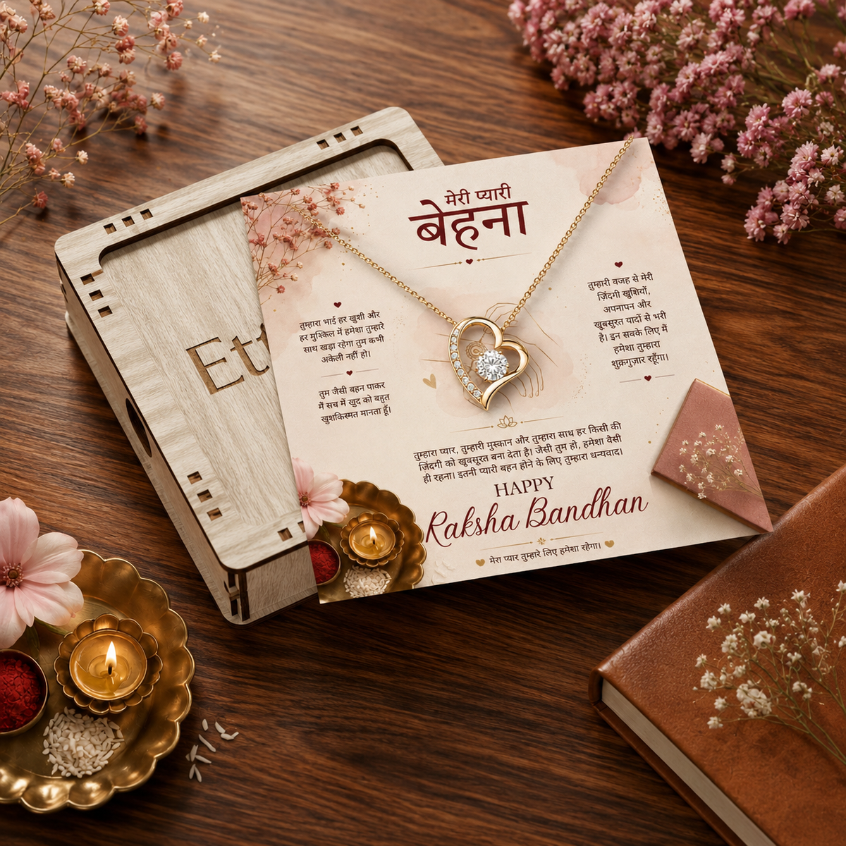 Raksha Bandhan - To My Beautiful Sister - Heart Necklace