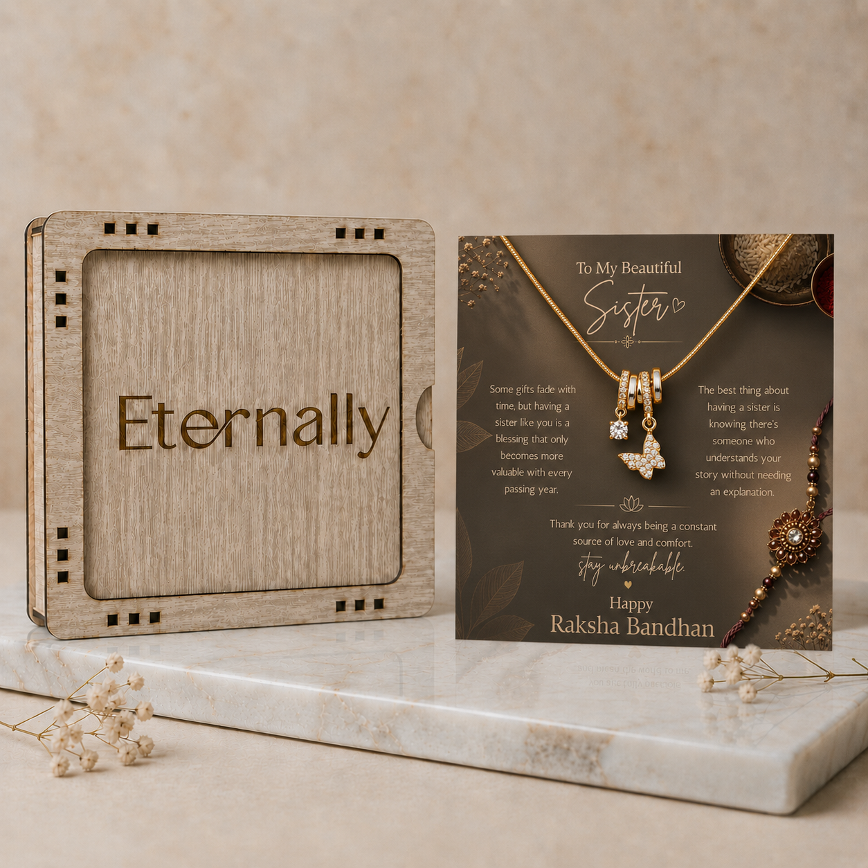 To My Beautiful Sister - Butterfly Necklace