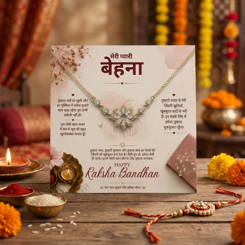 Raksha Bandhan - To My Beautiful Sister - Rakhi Design Necklace
