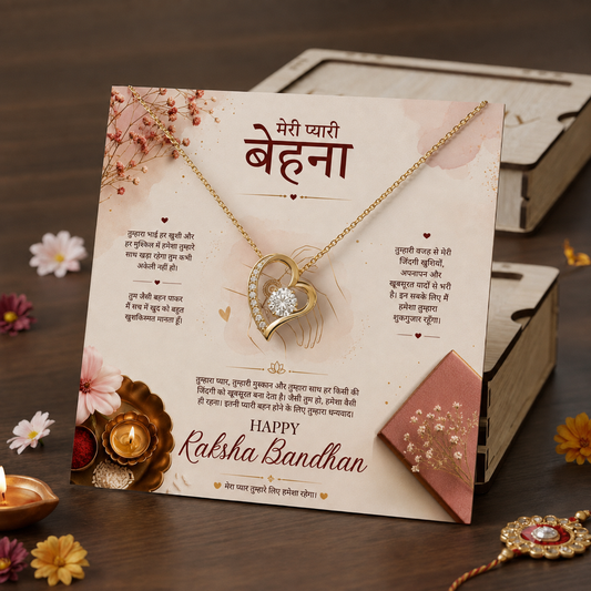 Raksha Bandhan - To My Beautiful Sister - Heart Necklace