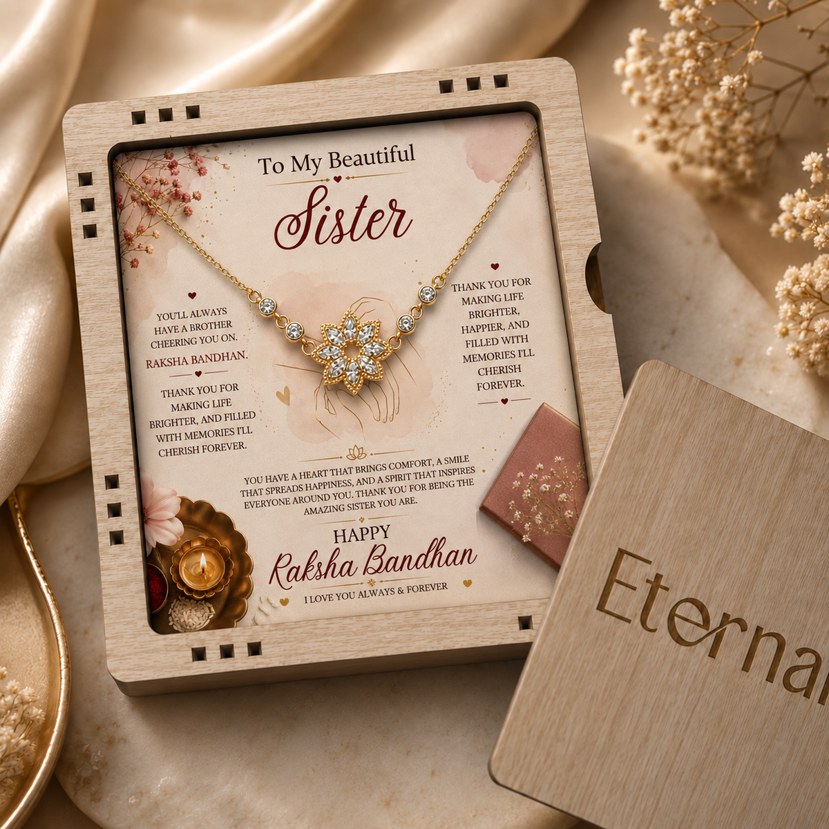 Raksha Bandhan - To My Beautiful Sister - Rakhi Design Necklace