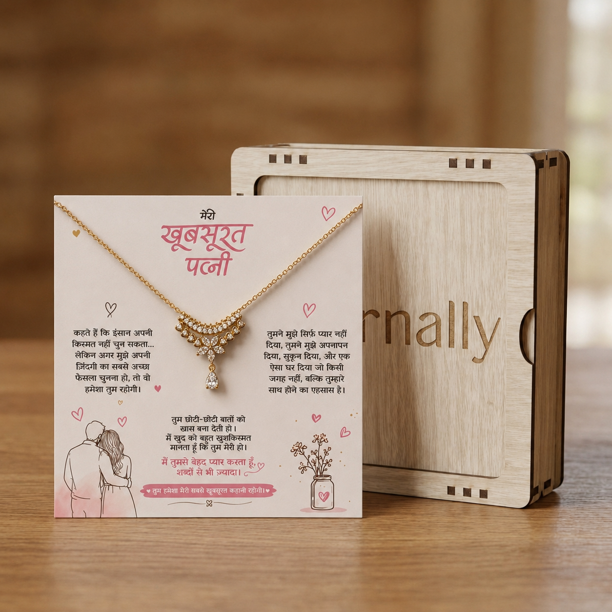 To My Beautiful Wife - Celestia Drop Necklace