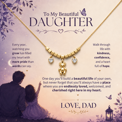 To My Daughter - Teddy Necklace