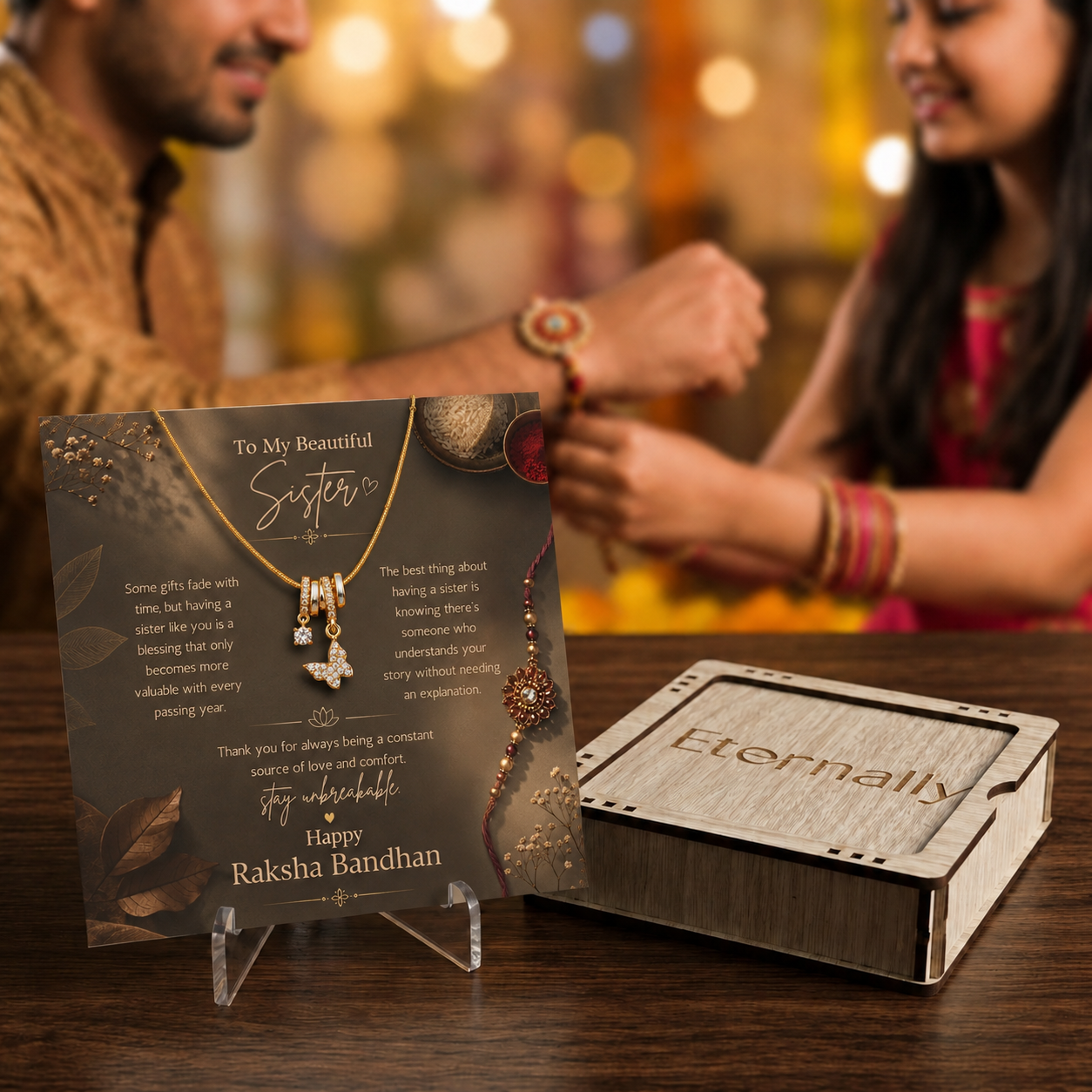 To My Beautiful Sister - Butterfly Necklace