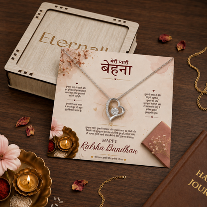 Raksha Bandhan - To My Beautiful Sister - Heart Necklace