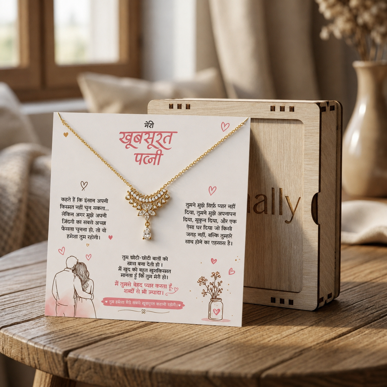 To My Beautiful Wife - Celestia Drop Necklace
