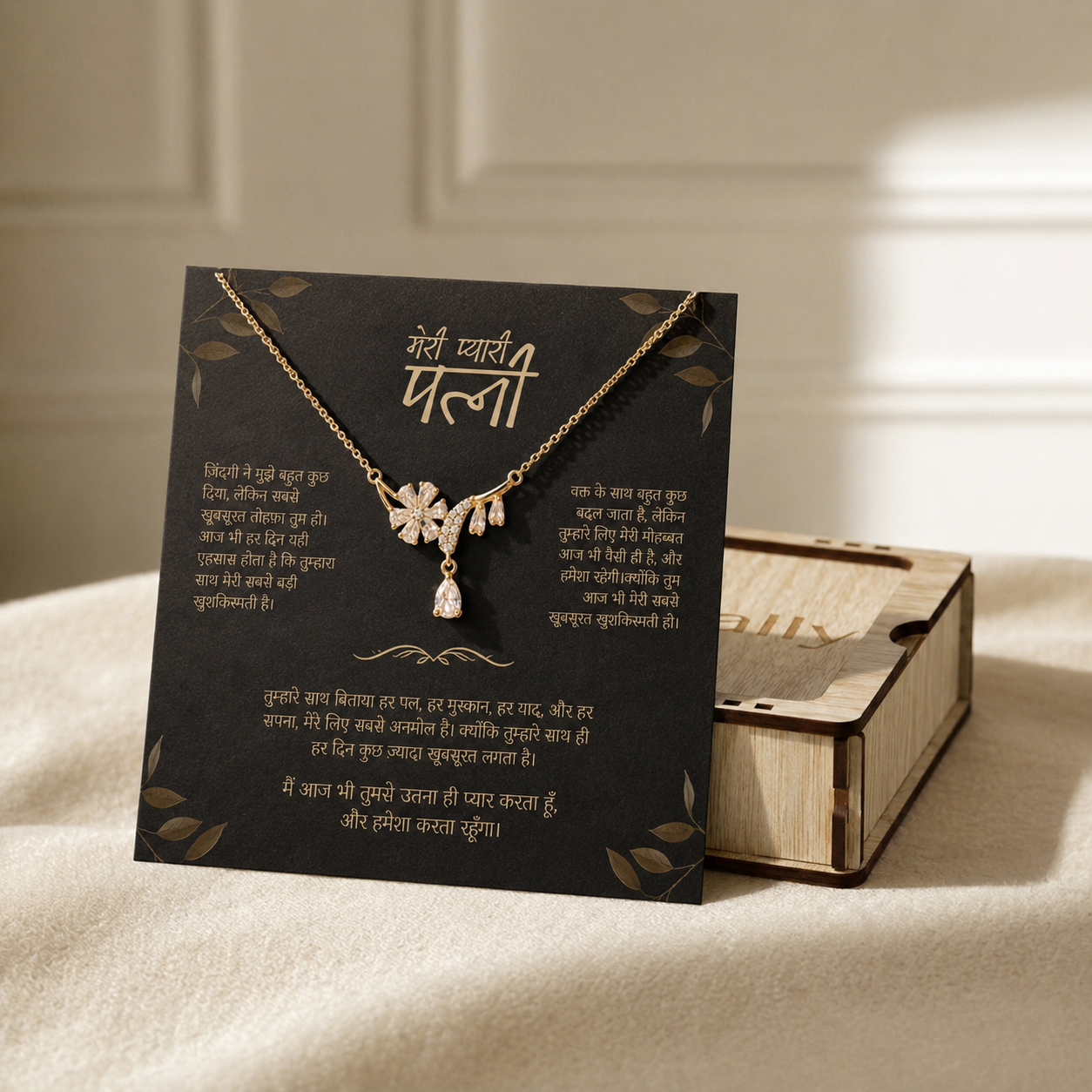 To My Beautiful Wife - Golden Blossom Necklace
