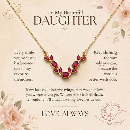 To My Daughter - Red Stone Necklace
