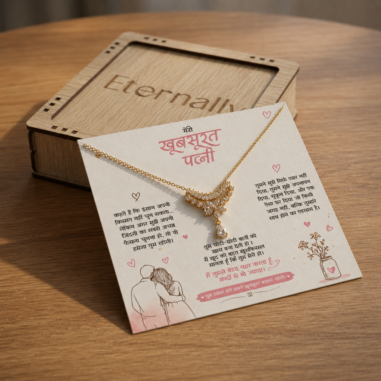To My Beautiful Wife - Celestia Drop Necklace