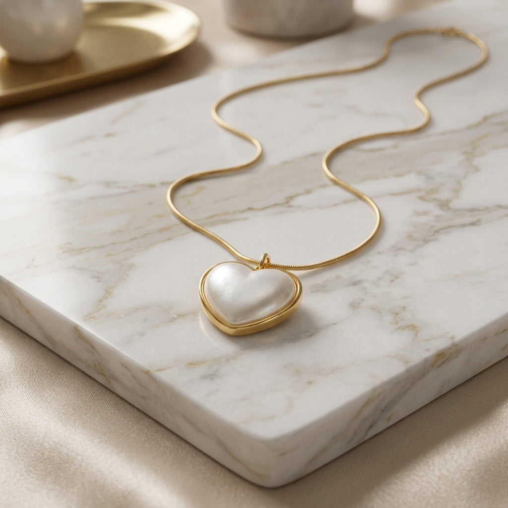 To My Beautiful Wife - White Heart Necklace