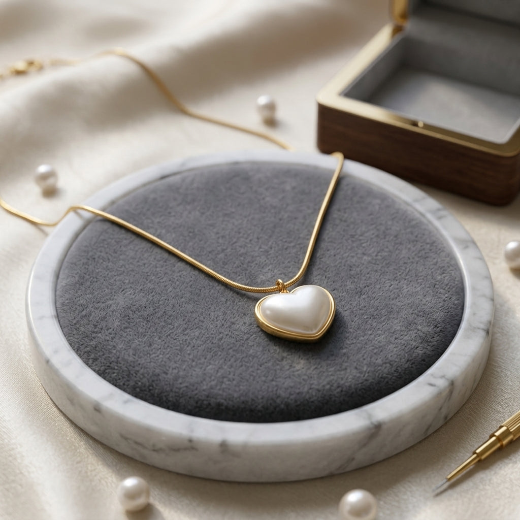 To My Beautiful Wife - White Heart Necklace