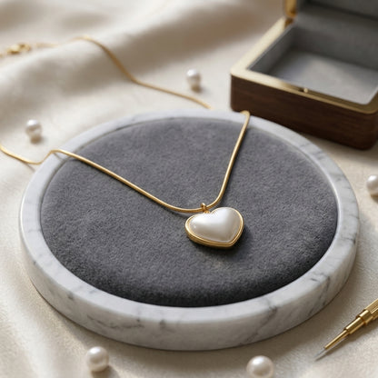 To My Beautiful Wife - White Heart Necklace