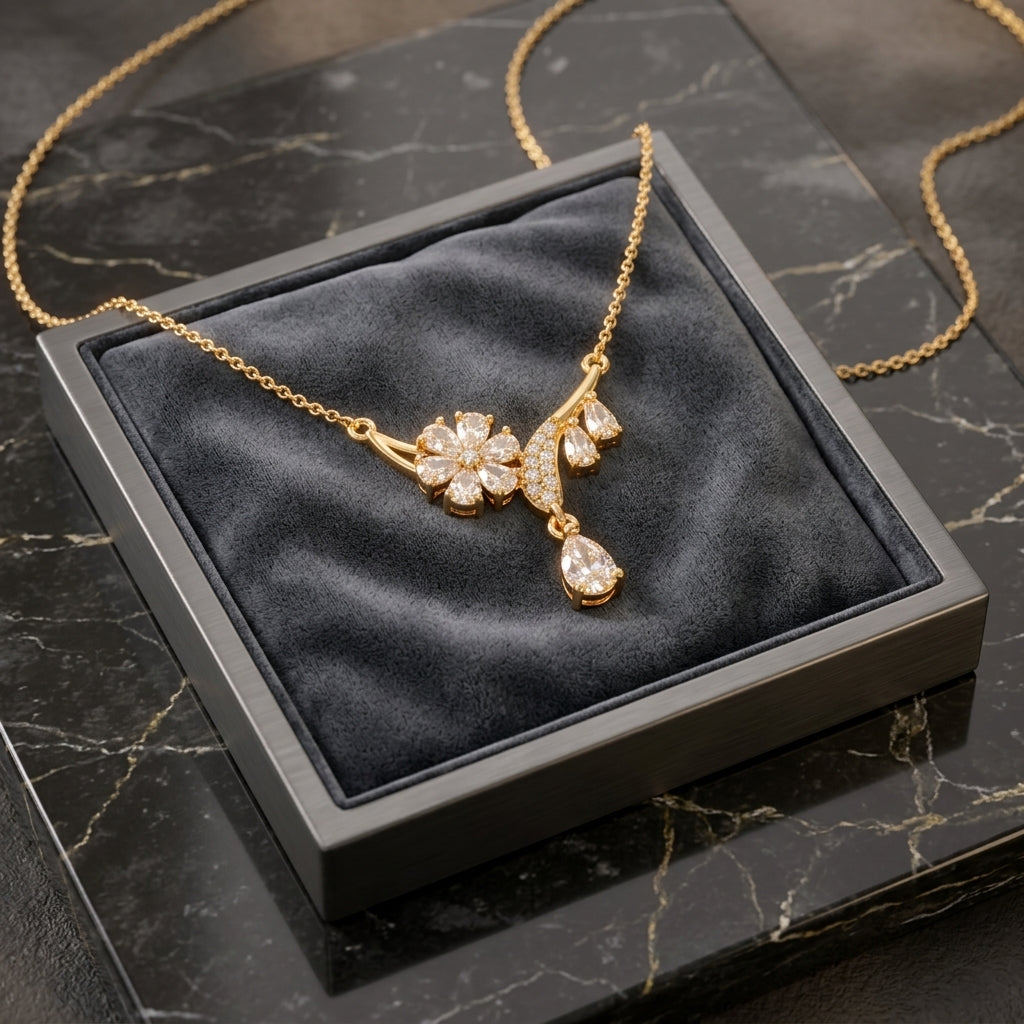 To My Beautiful Wife - Golden Blossom Necklace