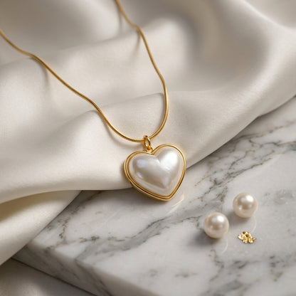 To My Beautiful Wife - White Heart Necklace
