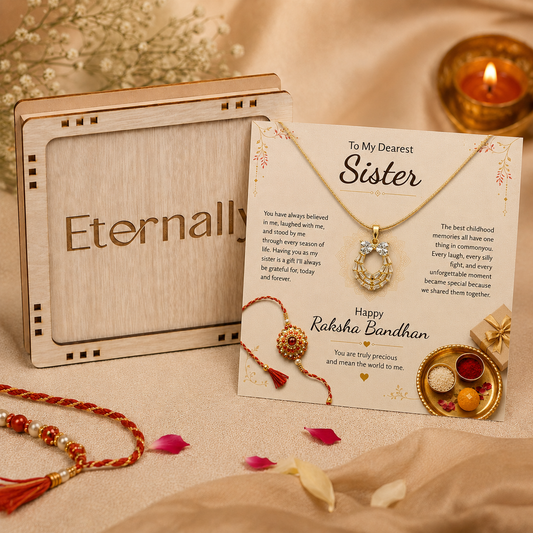 Raksha Bandhan - To My Dearest Sister Cute Round Necklace - Gift