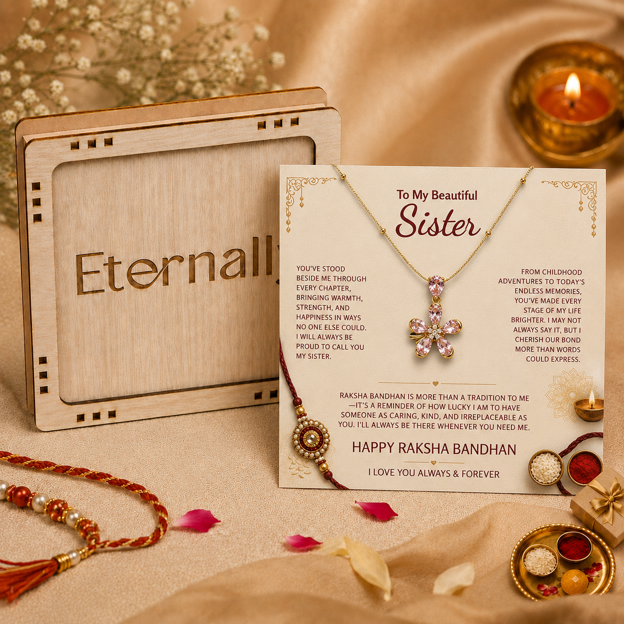 To My Beautiful Sister - Flower Necklace