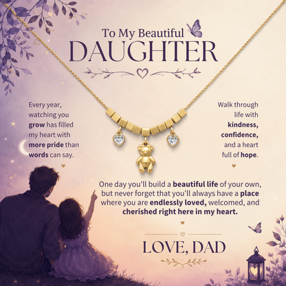 To My Daughter - Teddy Necklace