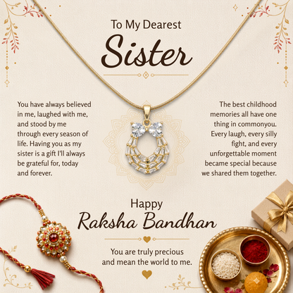 To My Dearest Sister Cute Round Necklace - Raksha Bandhan Gift