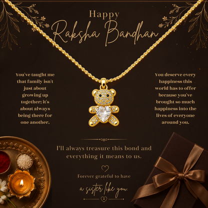 Raksha Bandhan Cute Teddy Necklace