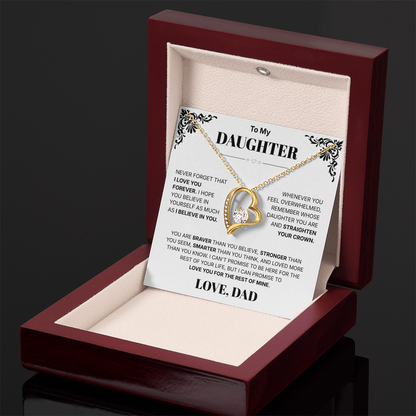 To My Daughter I Love You Forever - Necklace For Daughter From Dad