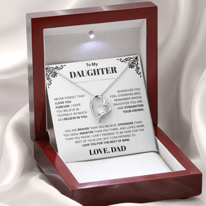 To My Daughter I Love You Forever - Necklace For Daughter From Dad