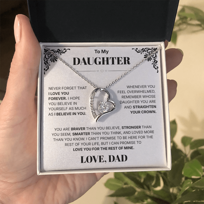 To My Daughter I Love You Forever - Necklace For Daughter From Dad