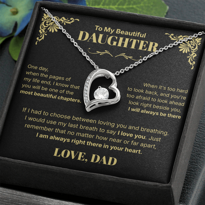 Always in Your Heart  - Necklace For Daughter From Dad.