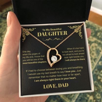 Always in Your Heart  - Necklace For Daughter From Dad.